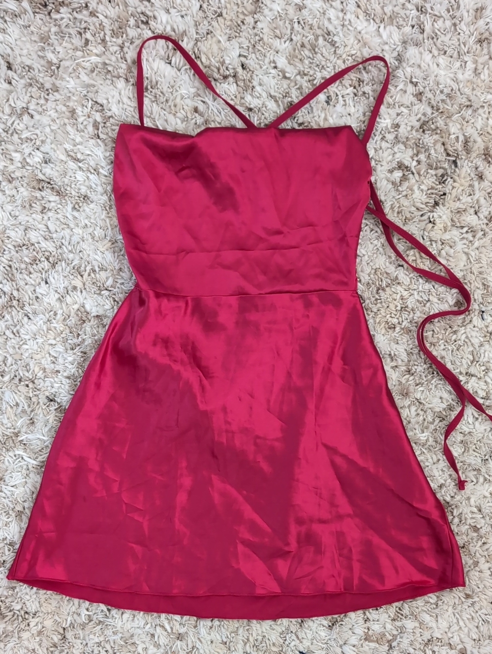 Red Satin Mini Dress